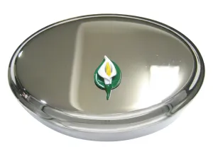 Colorful Lily Flower Oval Trinket Jewelry Box