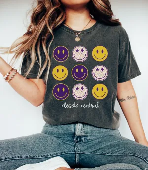 Comfort Colors Desoto Central Smiley Tee / DC -Desoto County Schools / Mississippi School Shirt