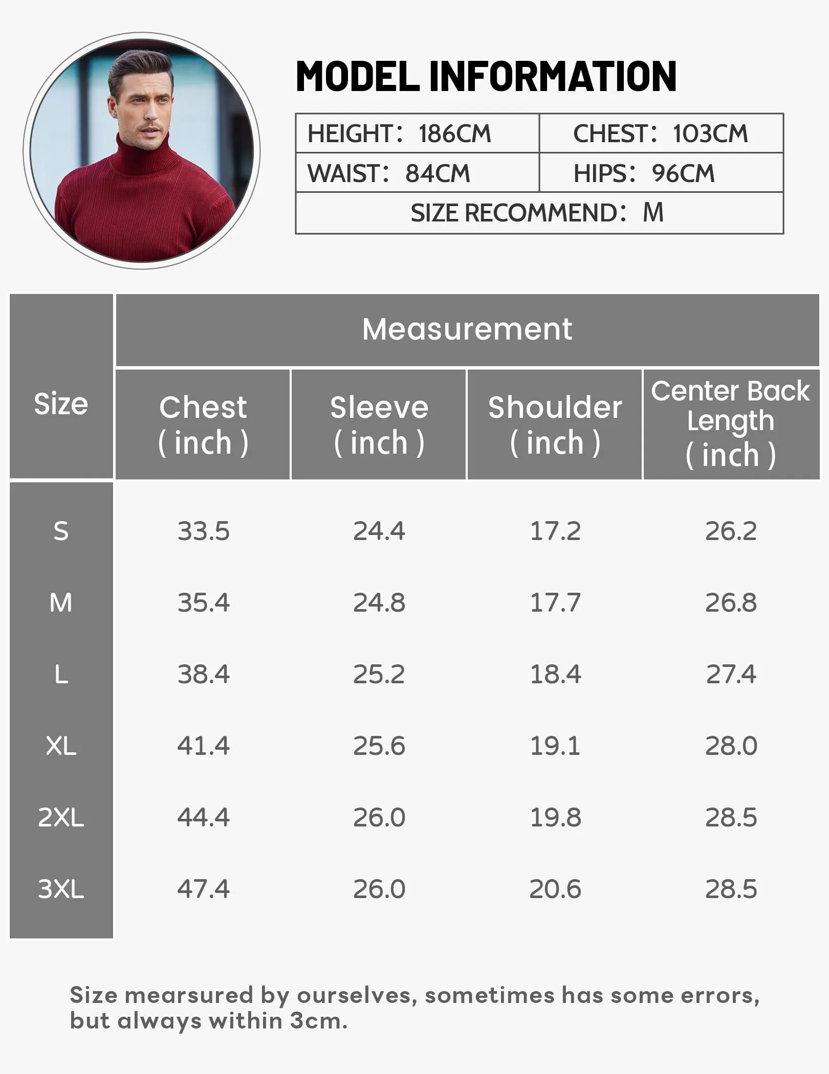COOFANDY Men's Slim Fit Turtleneck Sweater Ribbed Knitted High Neck Pullover Sweaters