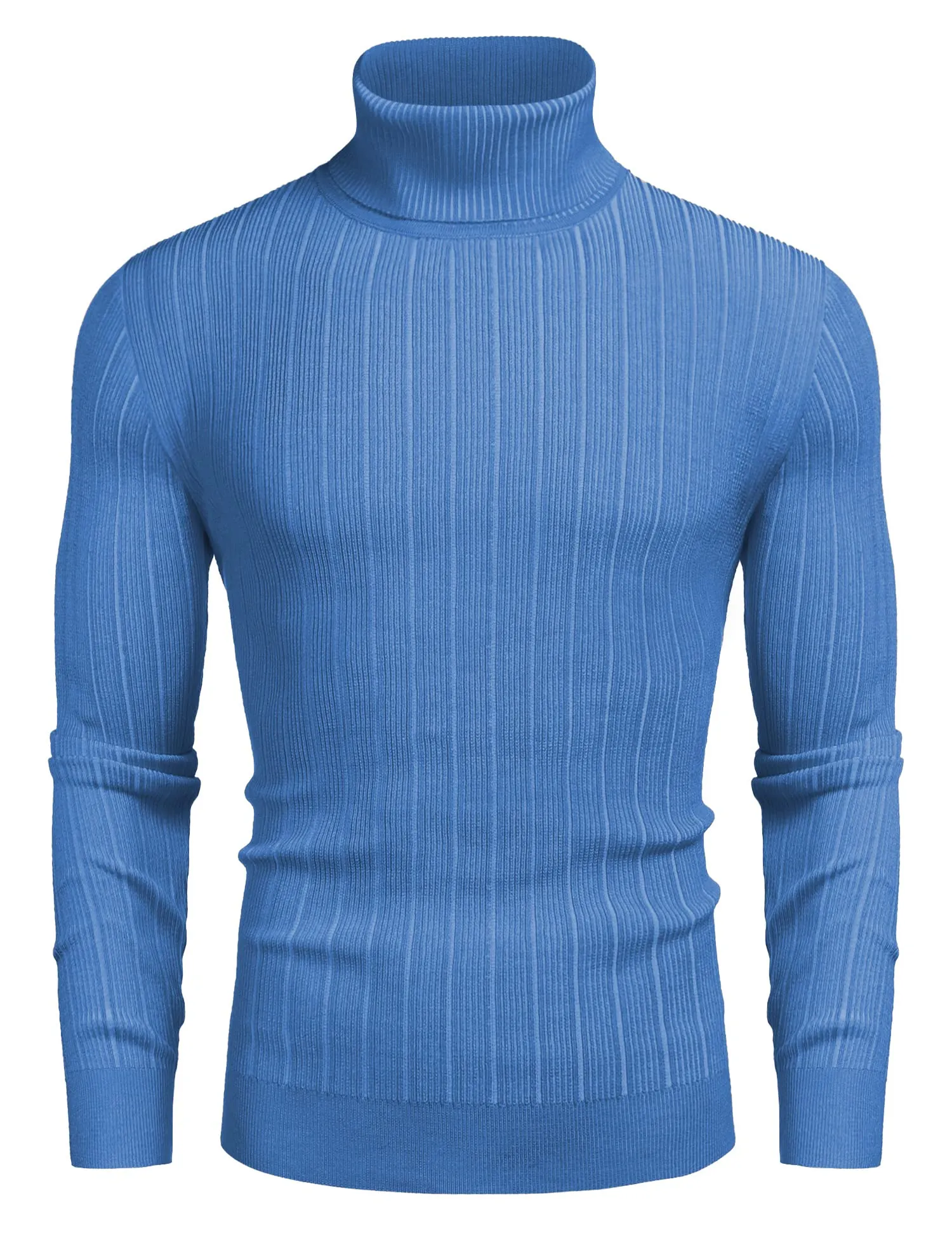 COOFANDY Men's Slim Fit Turtleneck Sweater Ribbed Knitted High Neck Pullover Sweaters