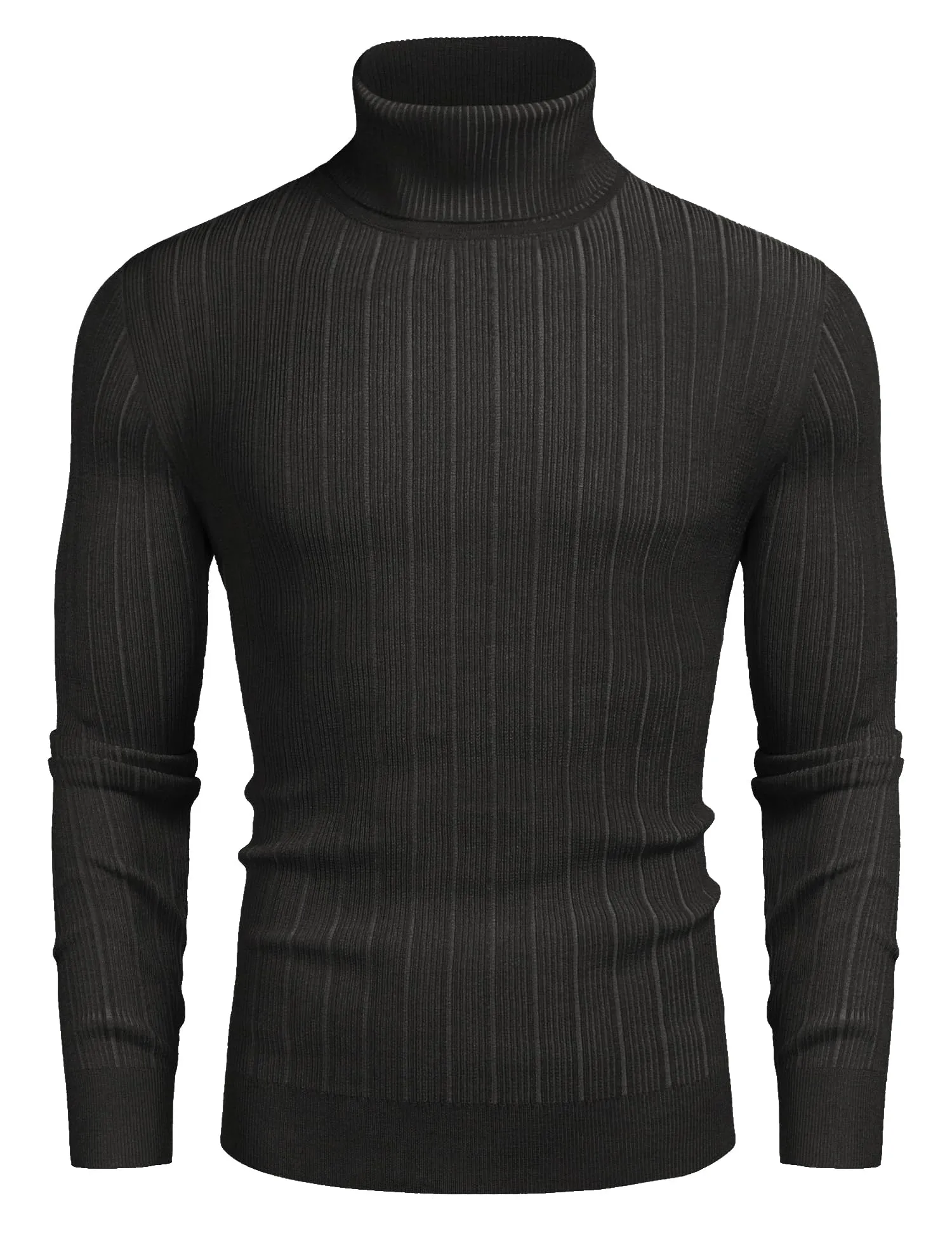 COOFANDY Men's Slim Fit Turtleneck Sweater Ribbed Knitted High Neck Pullover Sweaters