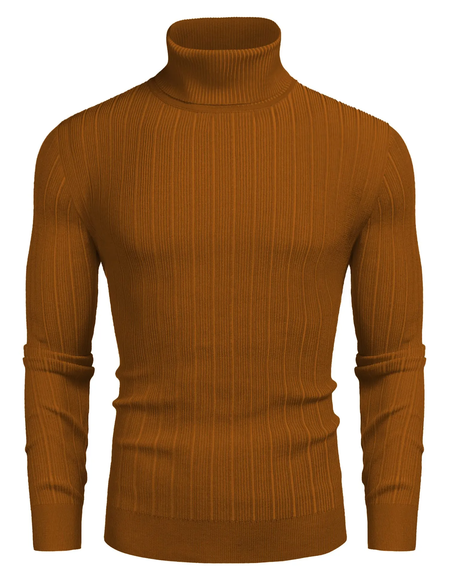 COOFANDY Men's Slim Fit Turtleneck Sweater Ribbed Knitted High Neck Pullover Sweaters