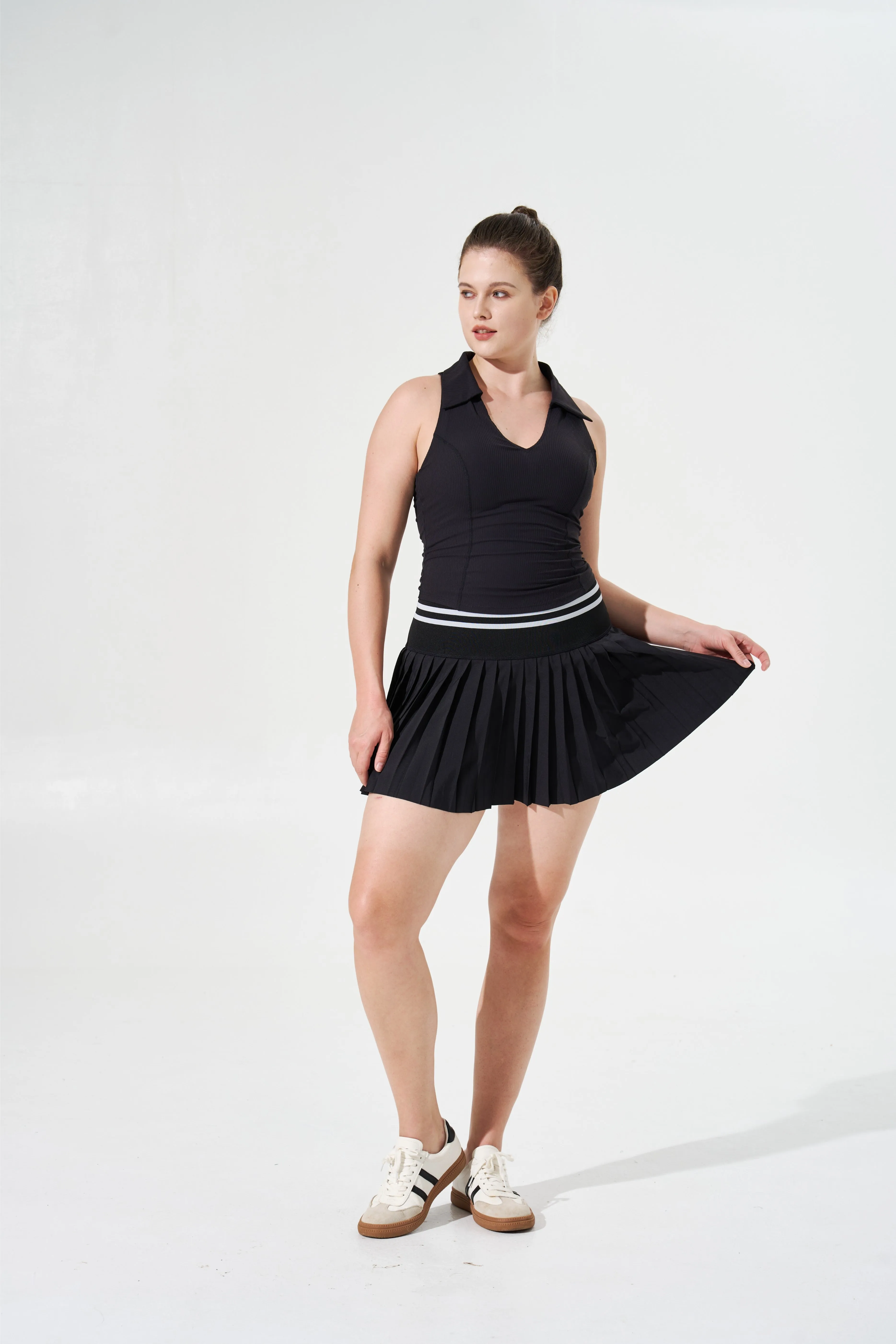 Cooling & Sweat-Wicking Varsity Skort With In-Built Shorts