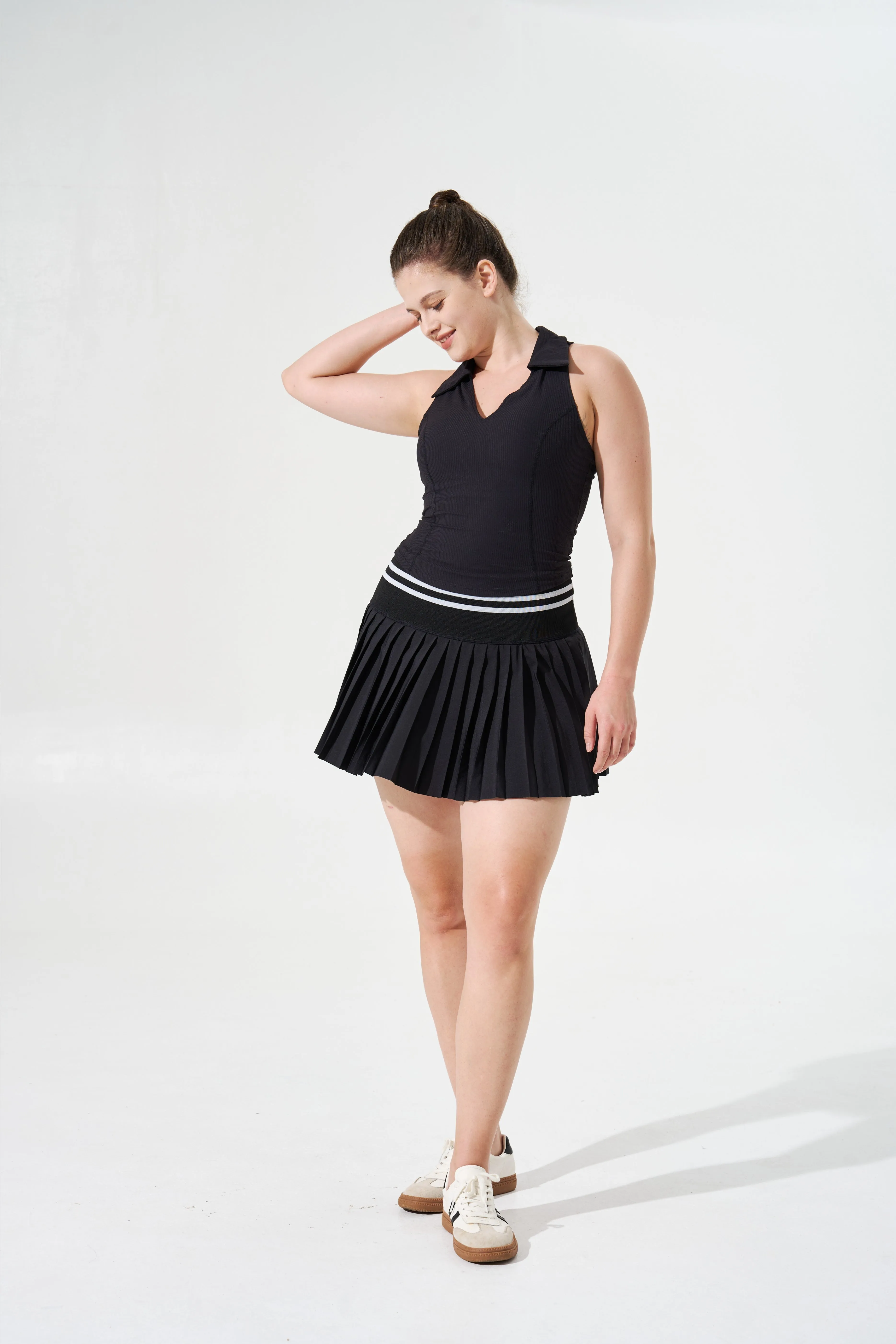 Cooling & Sweat-Wicking Varsity Skort With In-Built Shorts