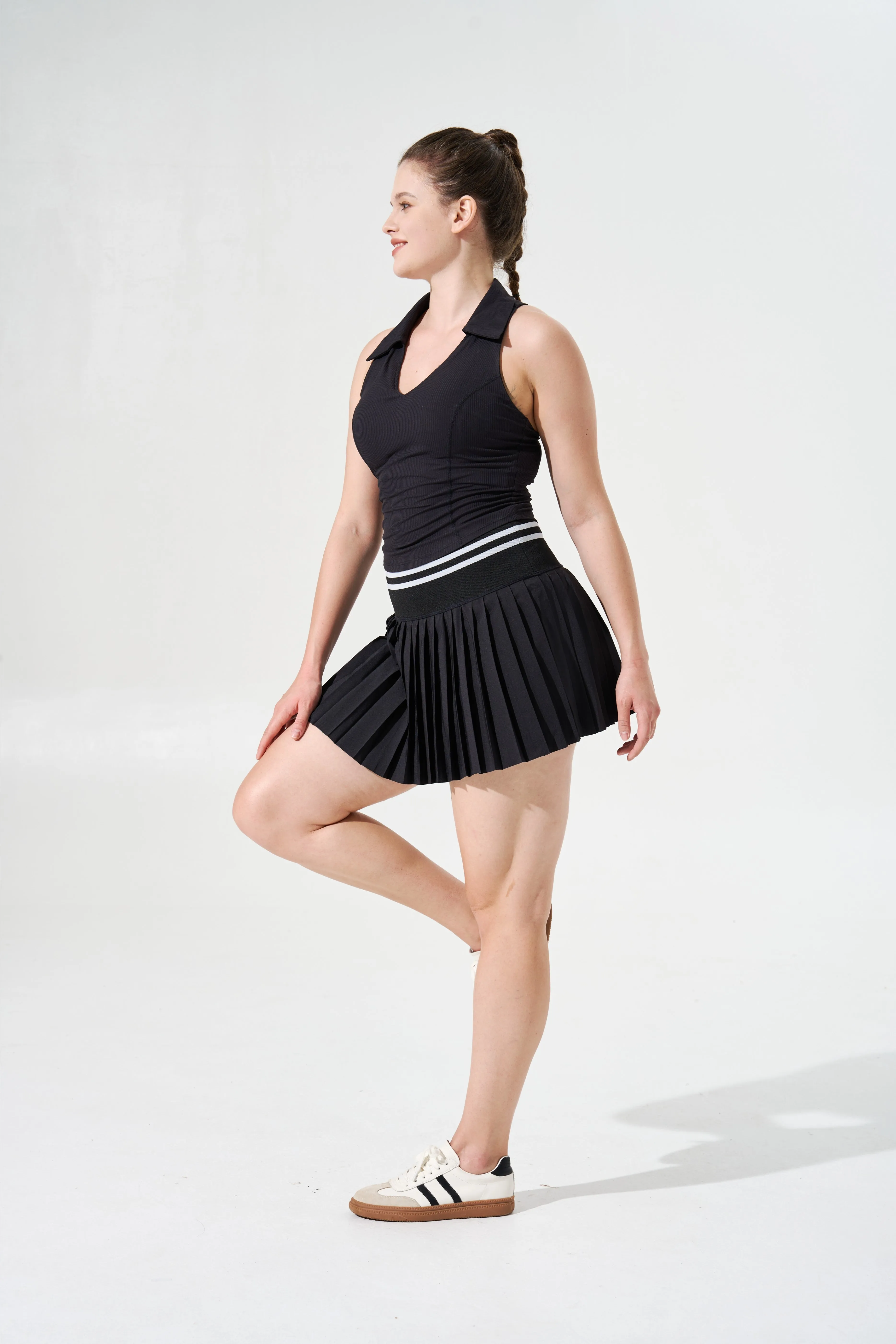 Cooling & Sweat-Wicking Varsity Skort With In-Built Shorts