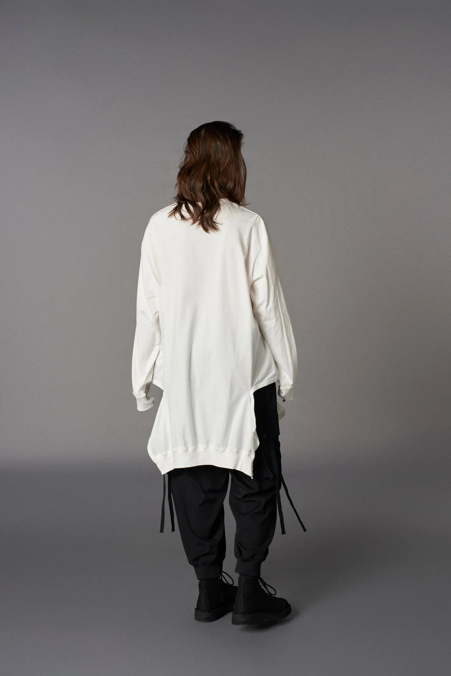 COTTON JERSEY SLASH PIPING T-SHIRT