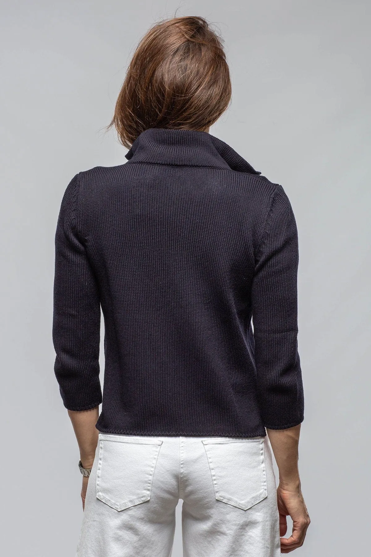 Crete Zip Sweater In Navy