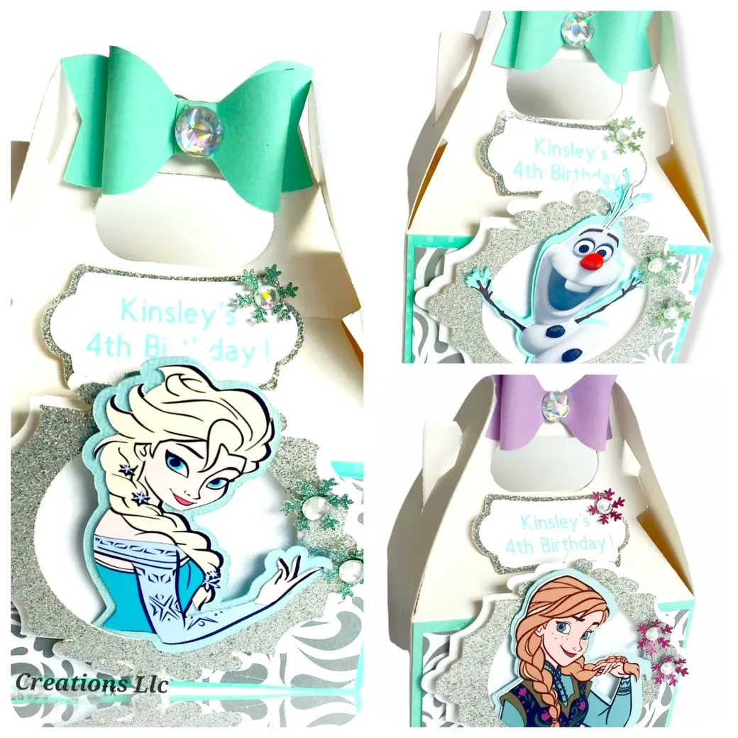 Custom Frozen Themed Party Boxes / 10 pcs.