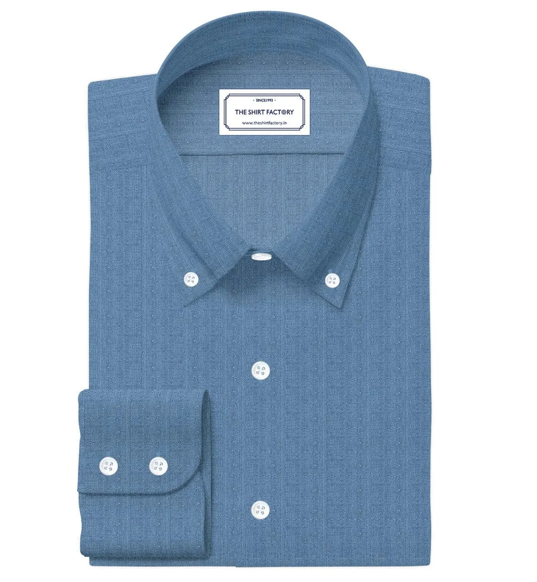 Custom Tailored Light Blue Pure Cotton Shirt - CUS-10377