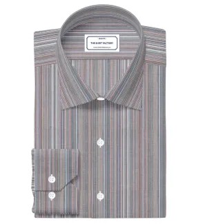 Custom Tailored Multicolour Striped Pure Cotton Shirt - CUS-10368