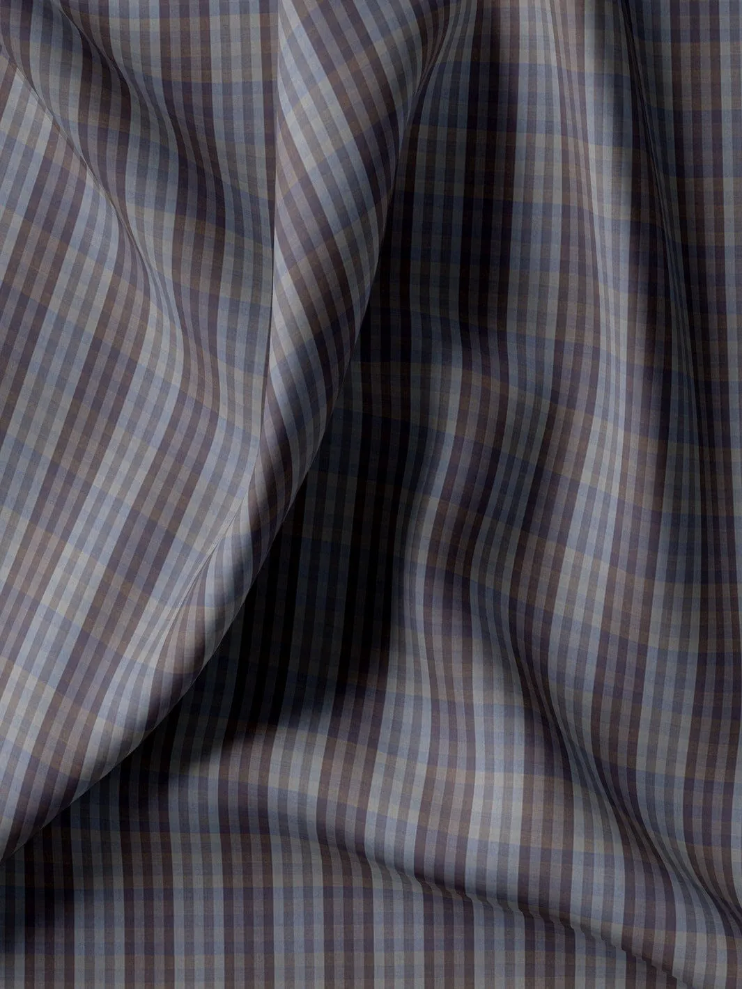 Custom Tailored Premium Cotton Tartan Check Shirt In Two Tone - CUS-10293