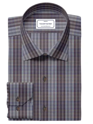 Custom Tailored Premium Cotton Tartan Check Shirt In Two Tone - CUS-10293