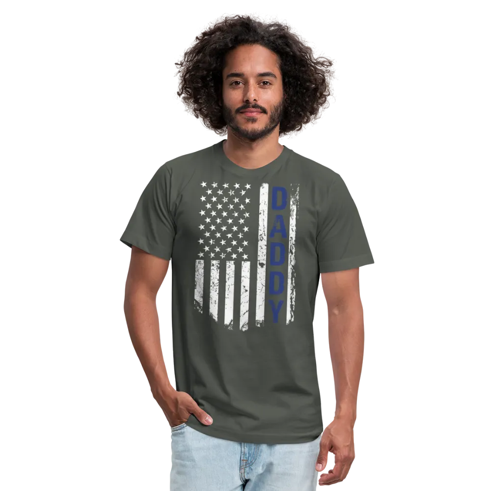 Daddy American Flag Unisex Jersey T-Shirt by Bella   Canvas - CK1087