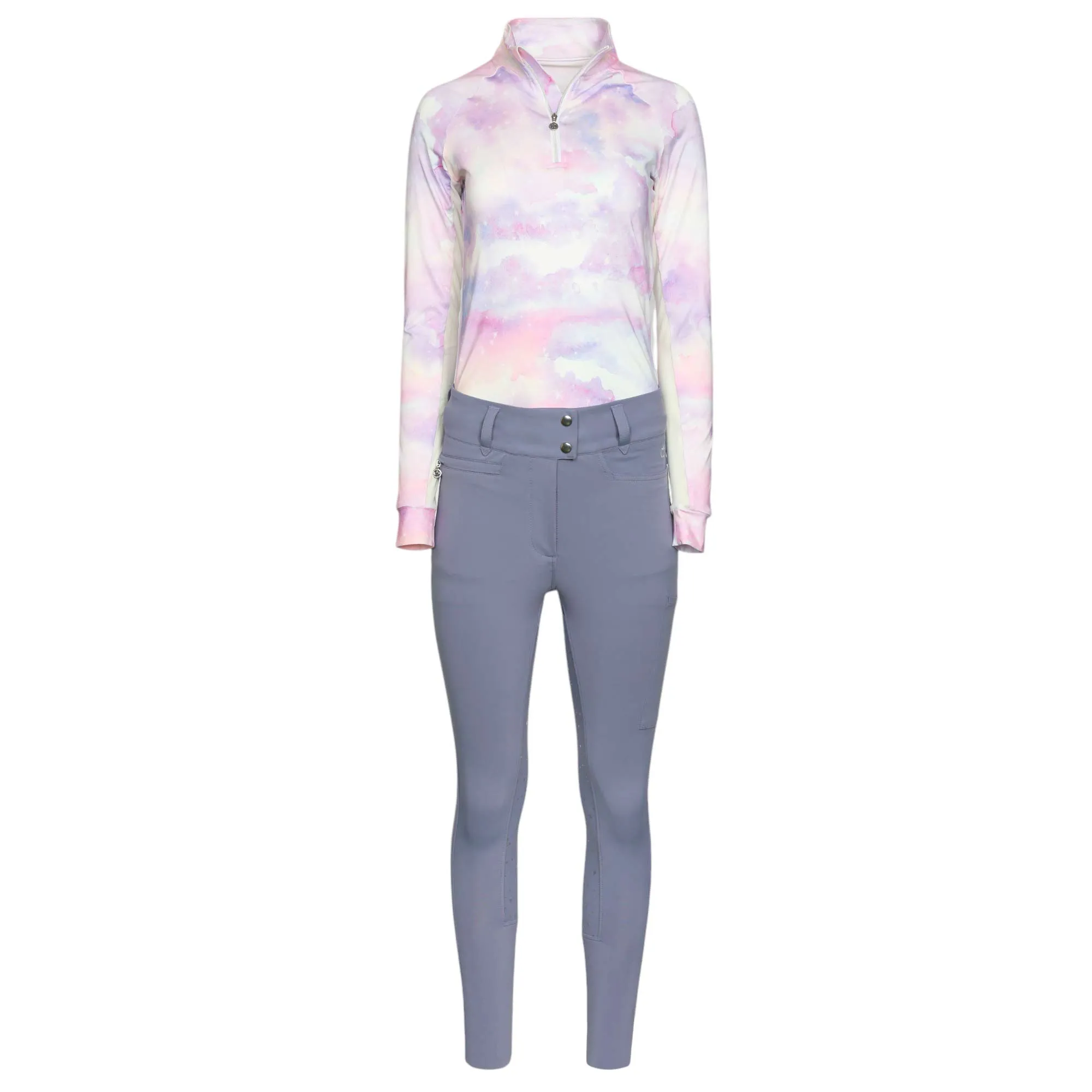 Dapplebay Lavender Haze 1/4 Zip Light Riding Top