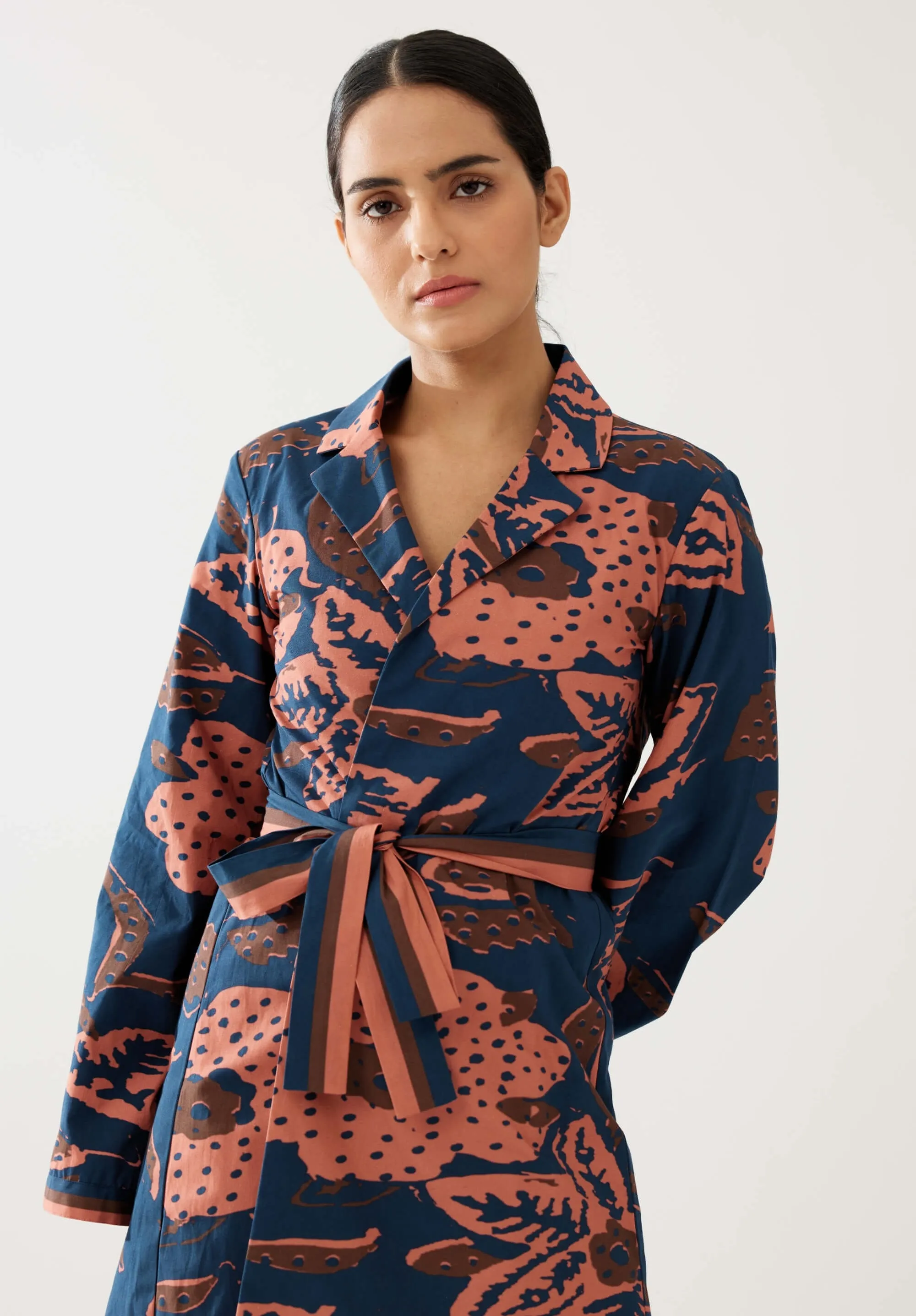Dark blue and pink floral jacket