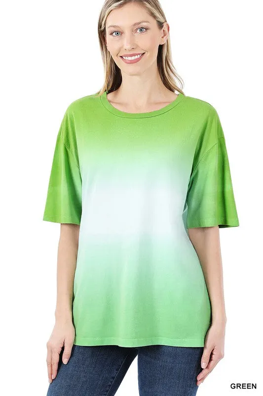 Dip Dye Short Sleeve Round Neck Tee