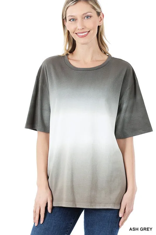 Dip Dye Short Sleeve Round Neck Tee