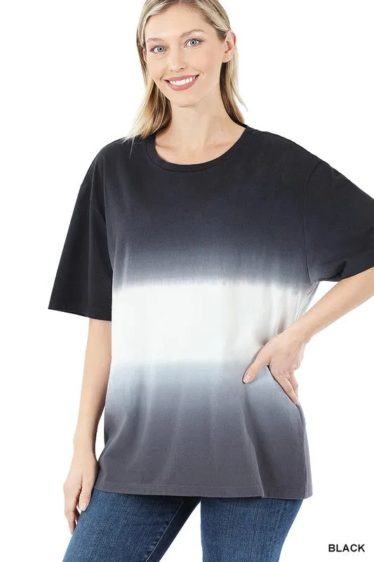 Dip Dye Short Sleeve Round Neck Tee