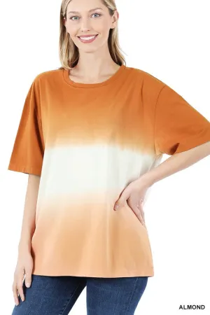 Dip Dye Short Sleeve Round Neck Tee