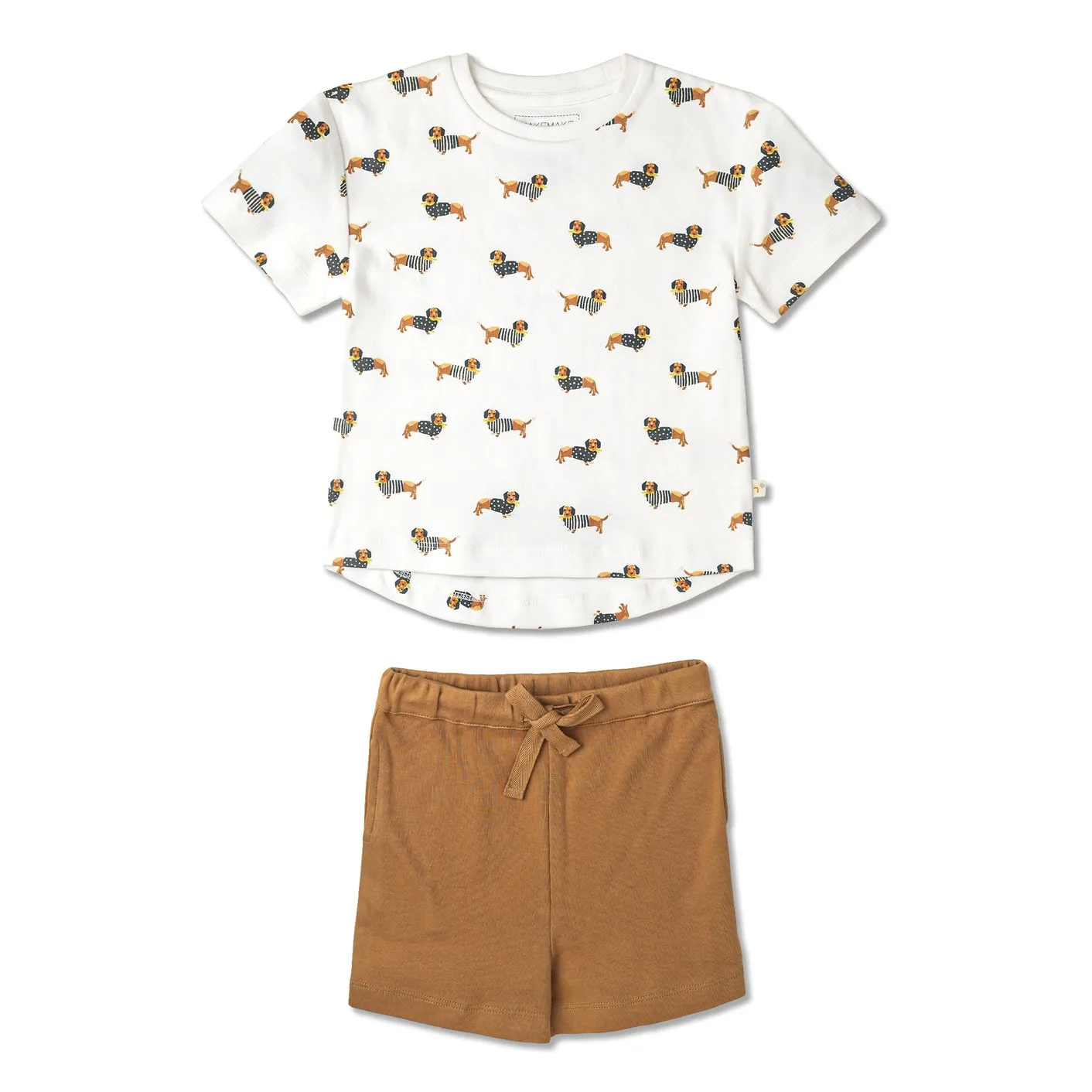 Dog Printed Relaxed Tee & Shorts Set
