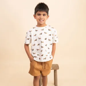 Dog Printed Relaxed Tee & Shorts Set