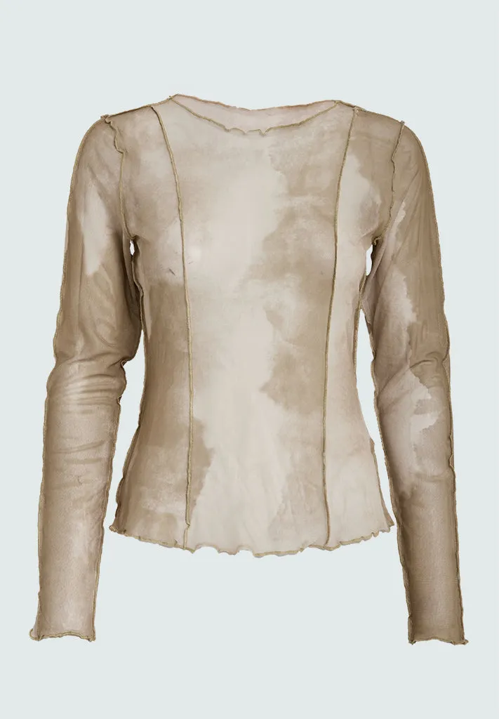 DSDaliah Mesh Top - Feather Gray Print