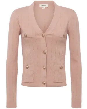 Dusty Pink Ribbed Calypso Cardigan