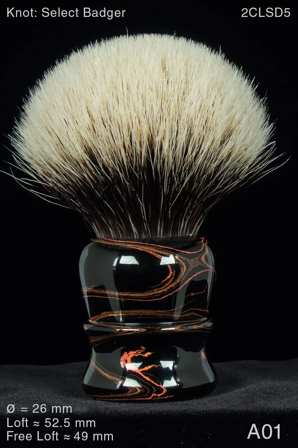 Ebonite Falstaff 24 mm Handle with 26 mm Knot in Cumberland Honey A01