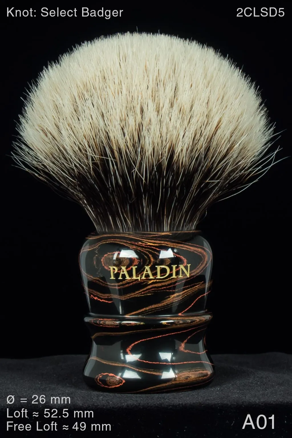 Ebonite Falstaff 24 mm Handle with 26 mm Knot in Cumberland Honey A01