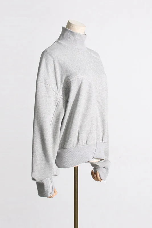 Edgy Off Shoulders Sweatshirt With Zippers