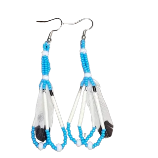 EL Feather Drop Earrings