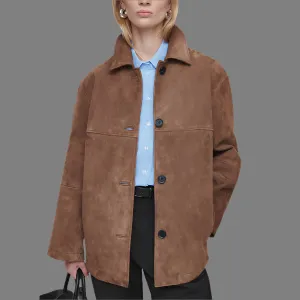 Elara™ - Collared Suede Jacket
