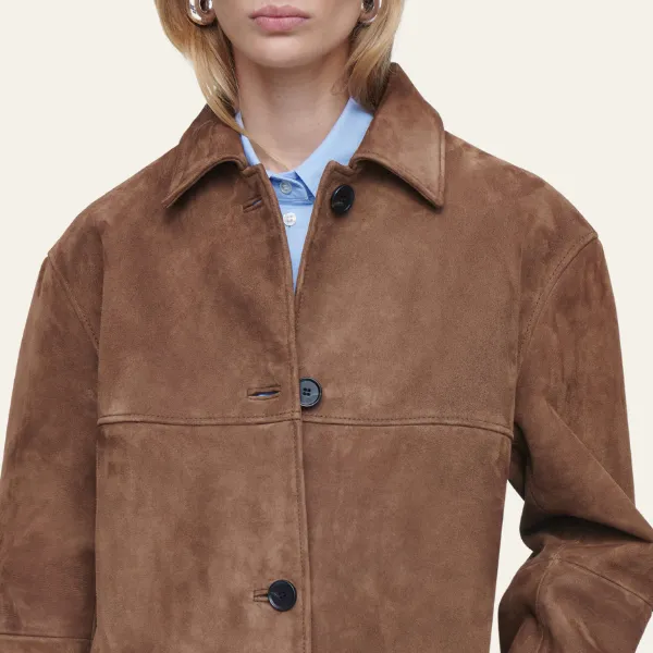 Elara™ - Collared Suede Jacket