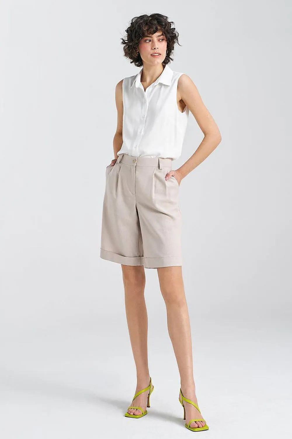 Elegant Cuffed Relaxed Fit Shorts