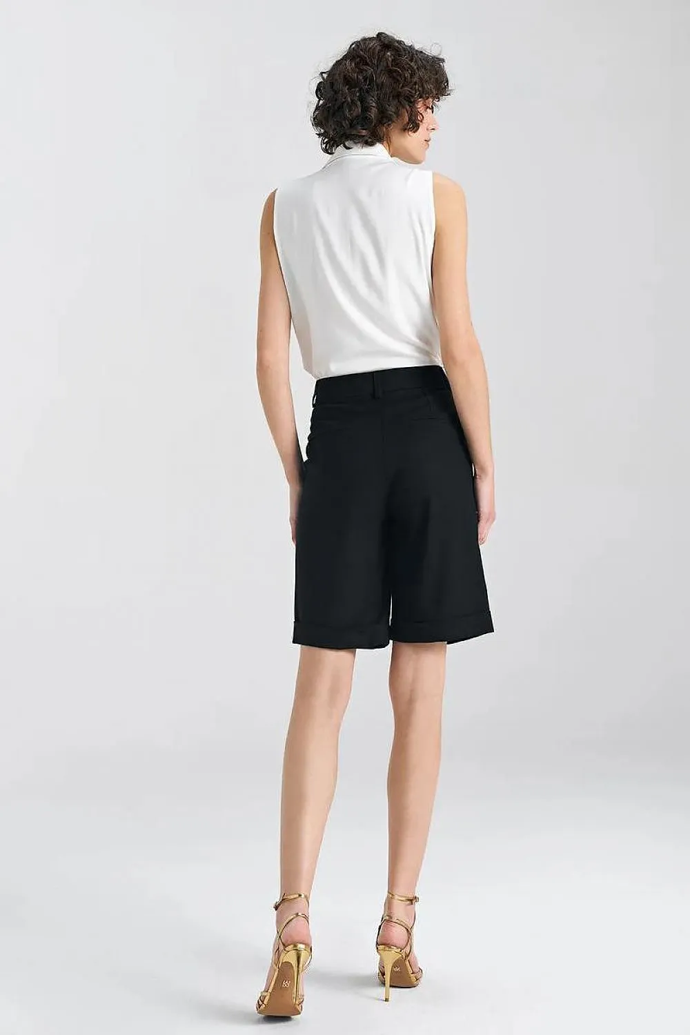 Elegant Cuffed Relaxed Fit Shorts