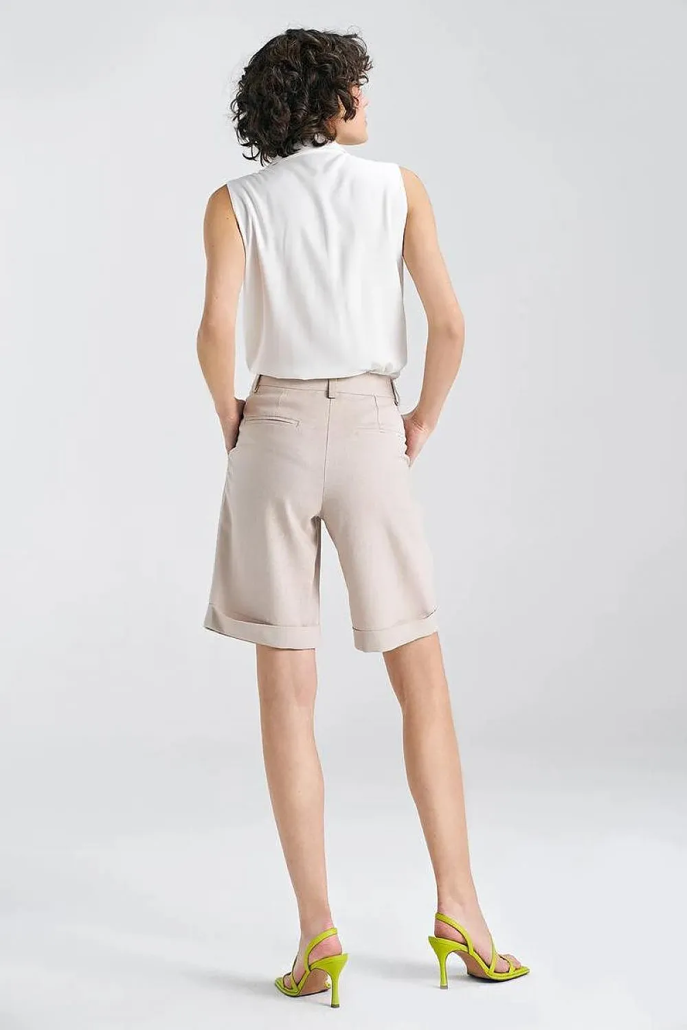 Elegant Cuffed Relaxed Fit Shorts
