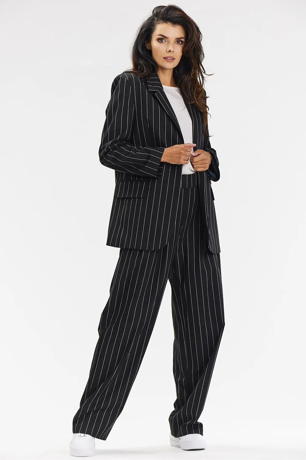 Elegant Wide-Leg Trousers with Elastic Fit