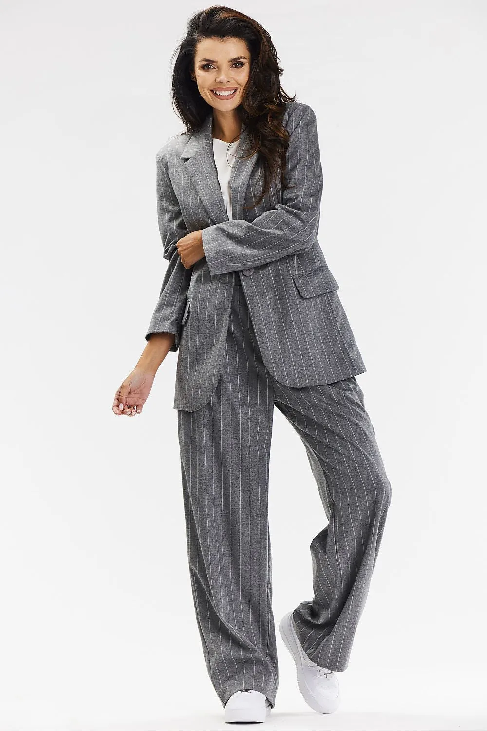 Elegant Wide-Leg Trousers with Elastic Fit