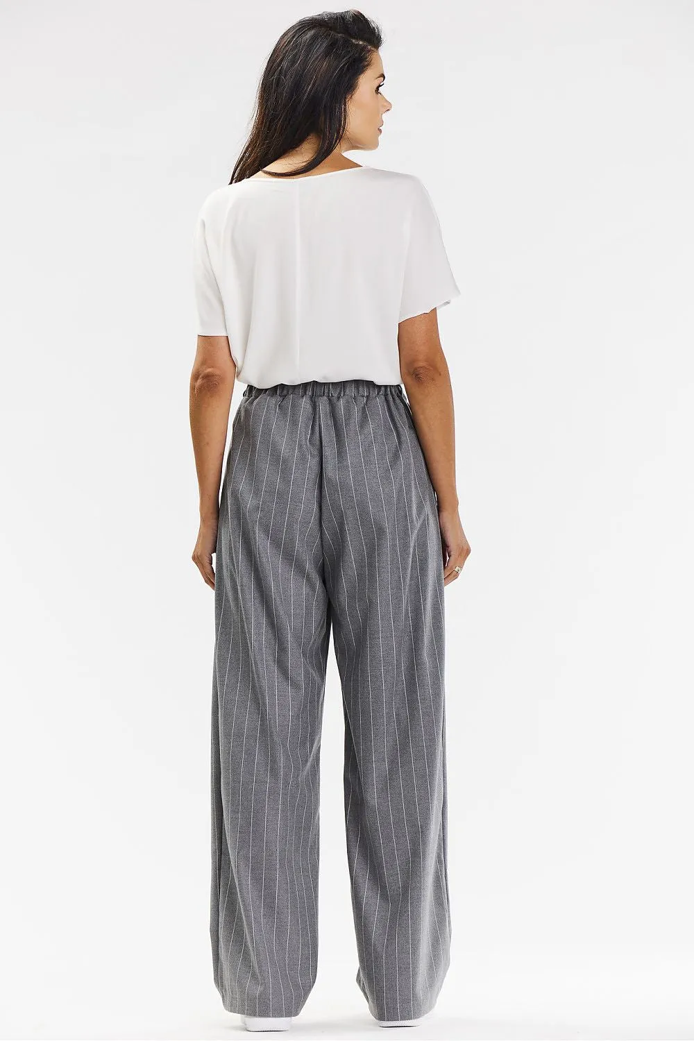Elegant Wide-Leg Trousers with Elastic Fit