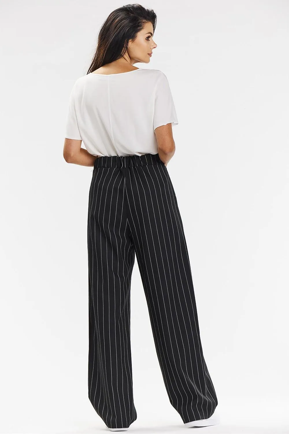 Elegant Wide-Leg Trousers with Elastic Fit