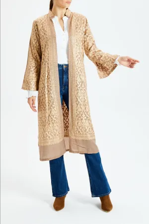 Embroidered Cashmere Golden Luxe Caftan
