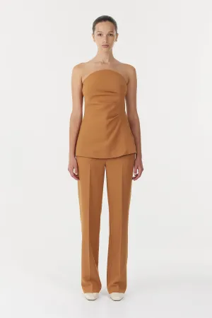 ENIGMA STRAPLESS BODICE | CAMEL