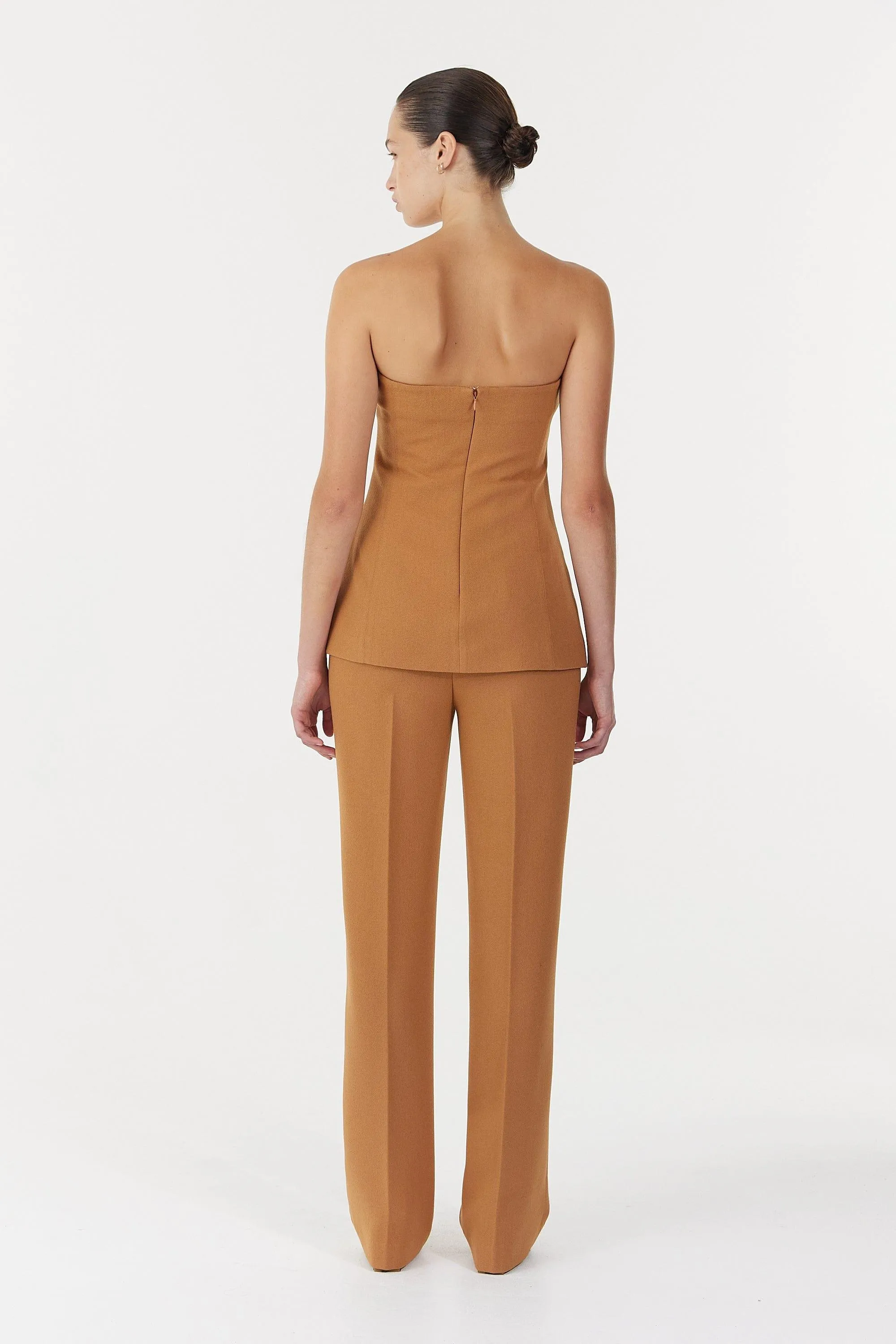 ENIGMA STRAPLESS BODICE | CAMEL
