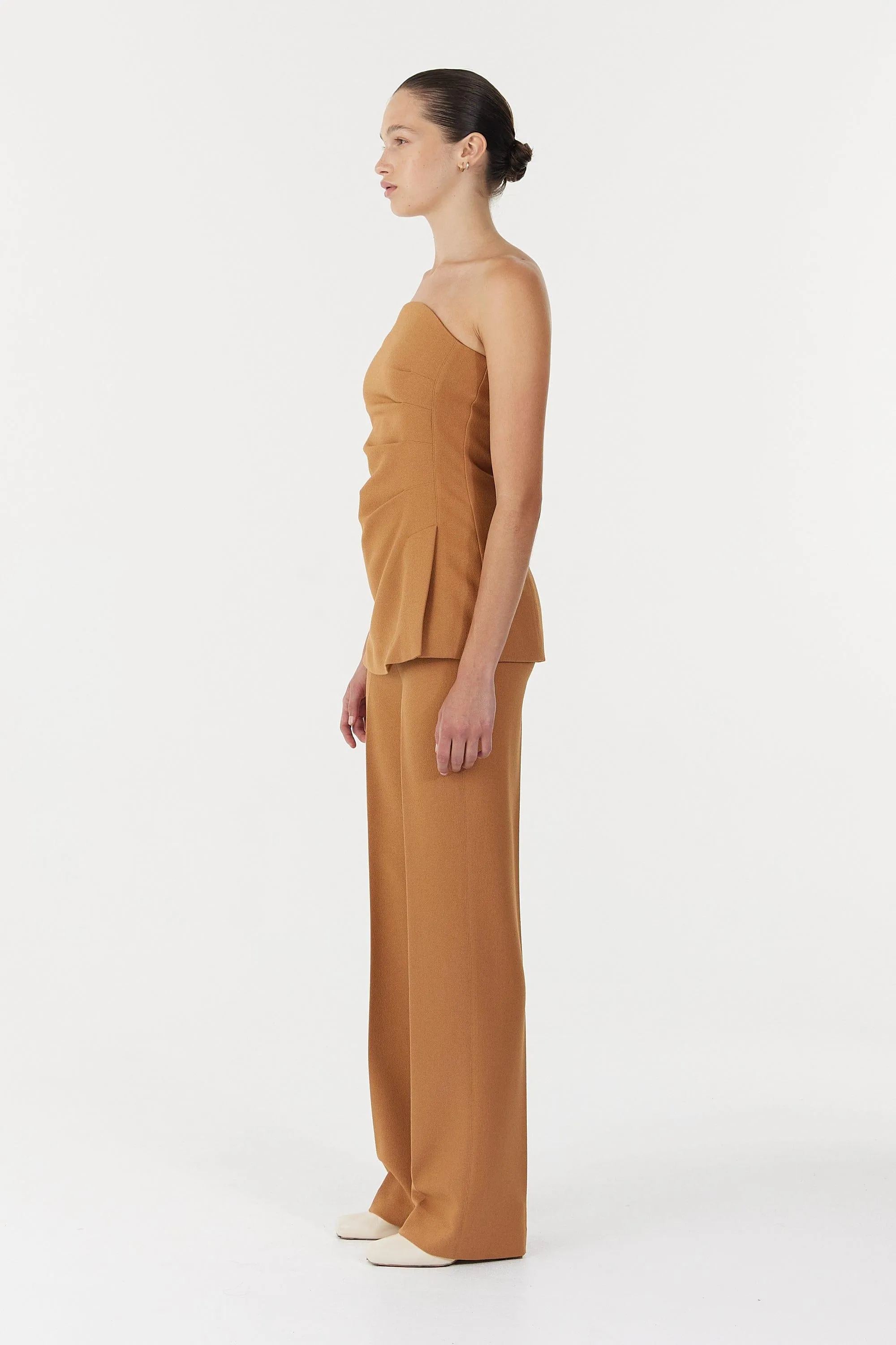 ENIGMA STRAPLESS BODICE | CAMEL