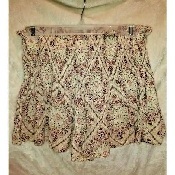 Etoile Isabel Marant Mini Shorts Womens 1 Tan Print Ruffled Layered Good Conditi