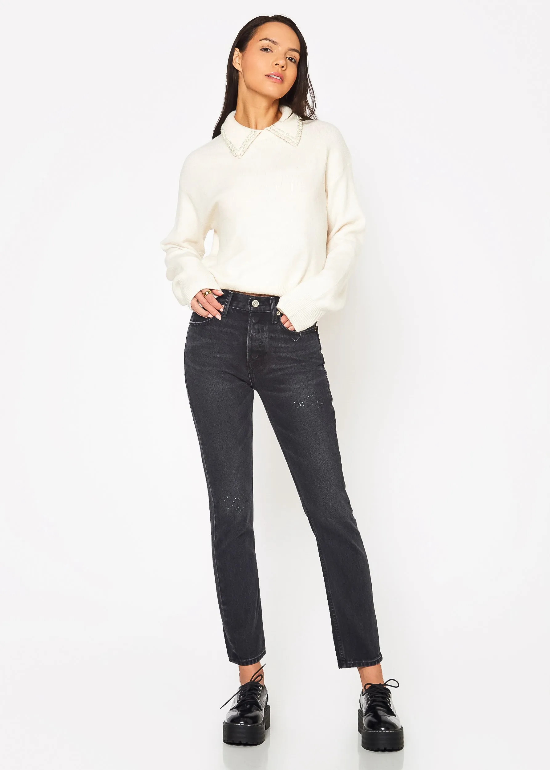 Eve High Rise Crop Slim Straight