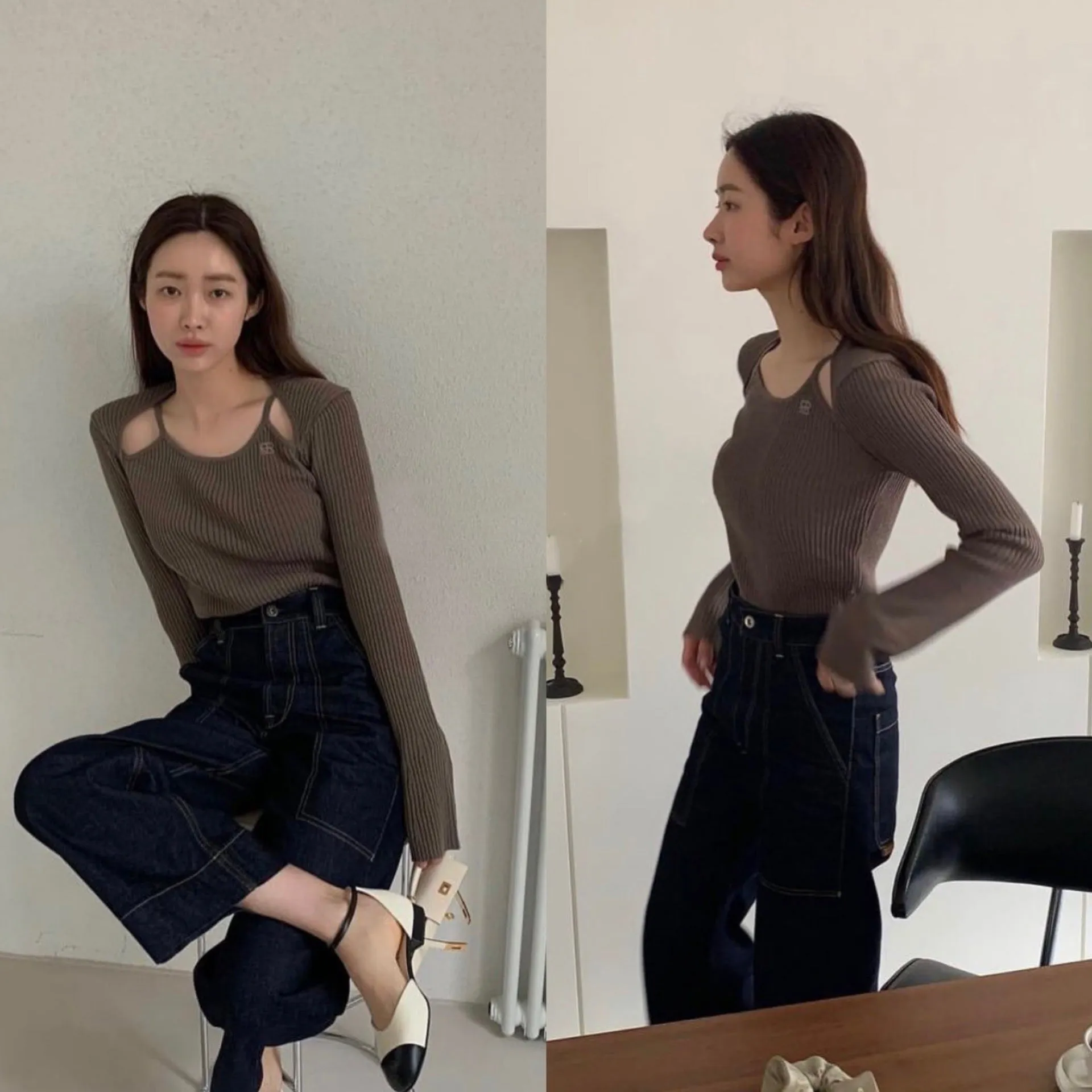 Fake two sweater