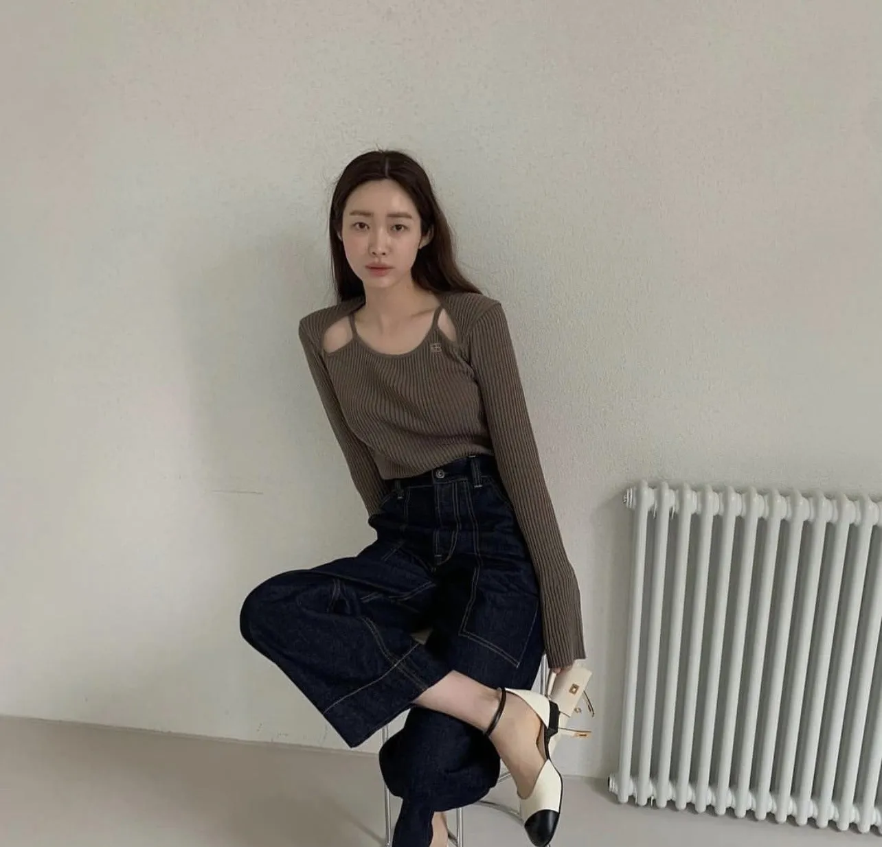 Fake two sweater