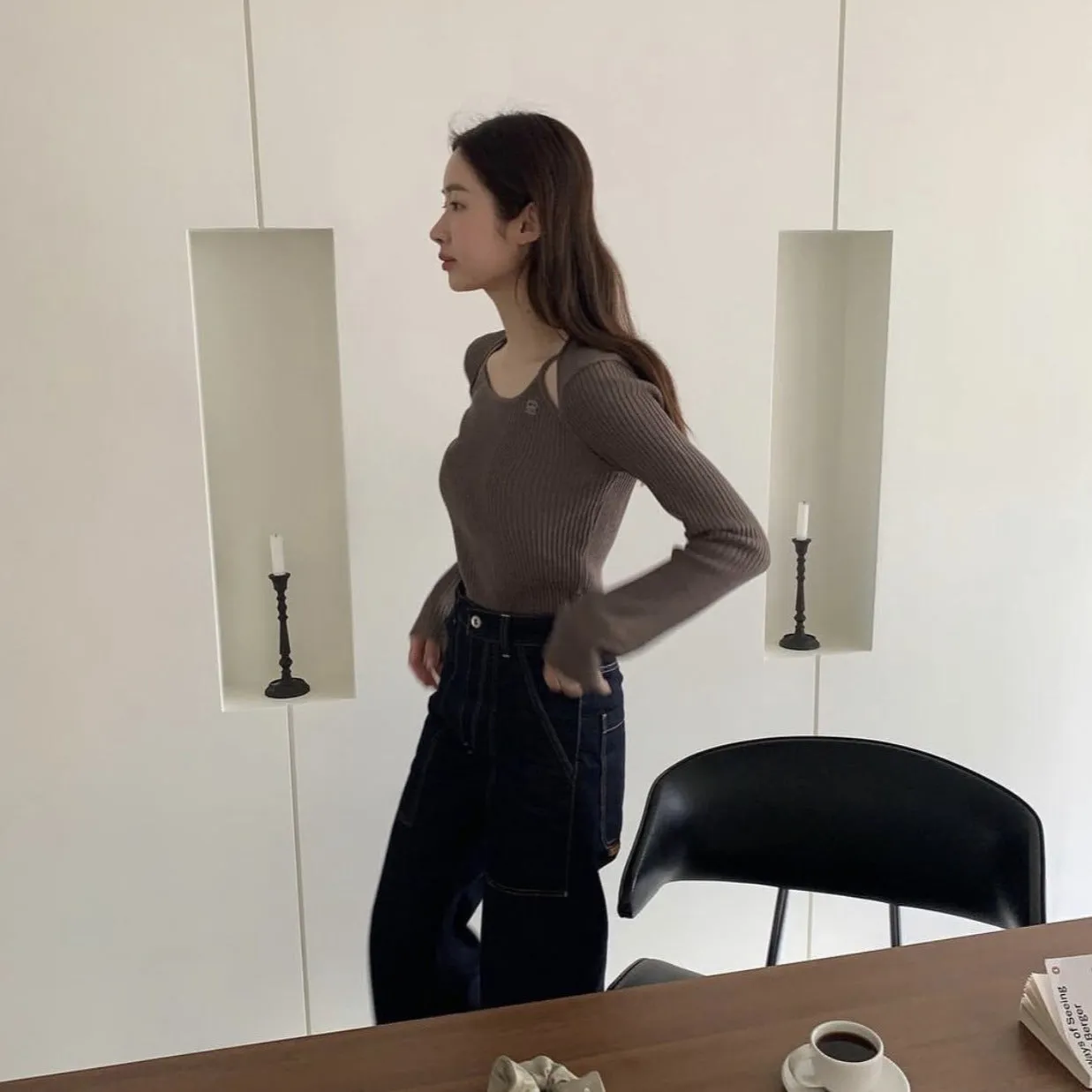Fake two sweater