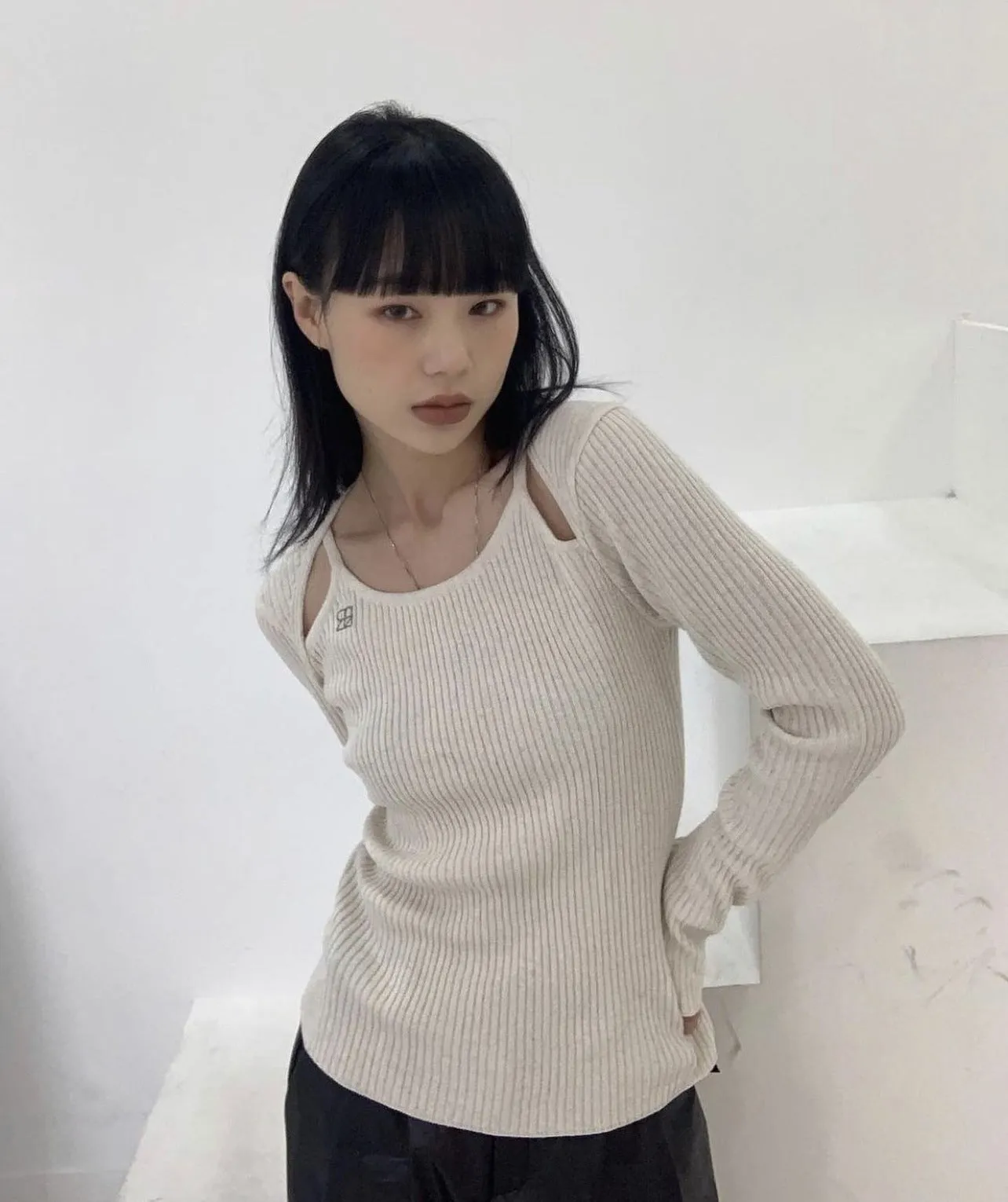 Fake two sweater